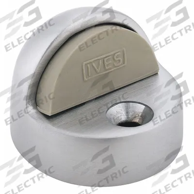 IVES Dome Door Stop: Door - Mounted, 2 in Wd, 1 3/8 in Overall Ht - Standard Door Stops