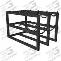 DURHAM MFG Gas Cylinder Rack: Vertical, 30 in x 48 in x 30 in, For 8 Cylinders (MPN GCRV-304830-08T). Key specifications — attr34863: DURHAM MFG; attr34955: Powder Coated; attr34956: Black.