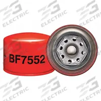BALDWIN FILTERS Fuel Filter: Spin-On, 3 11/16 in Outside Dia, M20-1.50 Thread Size, Cellulose, FF253 (MPN BF7552). Key specifications — attr1137520: BF7552; attr1137521: FF253; attr434022: BALDWIN FILTERS; attr427730: Cellulose; attr427731: Integral Post Seal; attr1017112: Trucks; attr1017113: Mitsubishi.