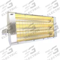 FOSTORIA Infrared Quartz Electric Heater: 10950 W Watt Output, 480V AC, 1/3 Phase, Hardwired, Silver (MPN P-60-463-THSS). Key specifications — Wattage Output: 10950 W; Voltage: 480V AC; Brand: FOSTORIA; Electrical Connection: Hardwired; Element Type: Quartz Lamp; Housing Color: Silver; Housing Material: Stainless Steel; Overall Dimensions - L x W x D: 46 in x 21-1/2 in x 11 in.