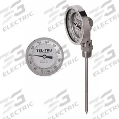 TEL-TRU Dial Thermometer: 50°F to 500°F /10°C to 250°C, +/- 1% Accuracy, 15 in Stem Lg (MPN BC550R-1509). Key specifications — Temperature Units: Celsius; Accuracy: +/- 1%; Brand: TEL-TRU.