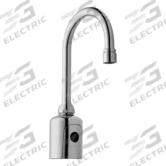 CHICAGO FAUCETS Bathroom Sensor Faucet: HyTronic Gooseneck, Cast Brass, Polished Chrome Finish (MPN WWG116.103.AB.1T). Key specifications — Brand: CHICAGO FAUCETS; Includes: Mounting Hardware; Series: HyTronic Gooseneck.
