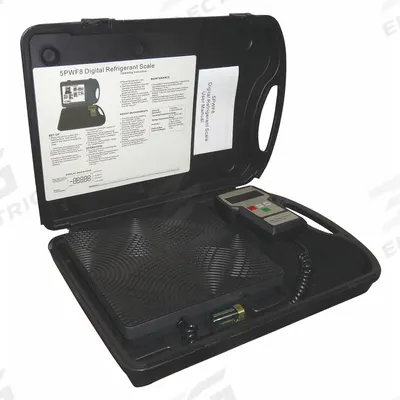 APPROVED VENDOR Charging Scale: 110 lb Max, Built-In Display, 9 in W x 9 in L - Electronic Refrigerant Scales