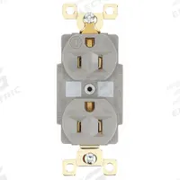 BRYANT Receptacle: Duplex, 5-15, Gray, 125V AC, 15 A, 2 Pole / 3 Wire (MPN BRY5262GRY)