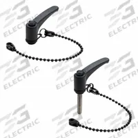 ELESA Adjustable Handle: Threaded Stud, 200 mm Nominal Tether Lg, Dark Gray, Plastic, 63 mm Lg (MPN 236033-C1). Key specifications — Brand: ELESA; Tether Color: Black; Tether Material: POM-Based Technopolymer.