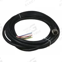 Flying Lead Connector: M12 Male Straight X Bare Wire, 8 Pins, Black, PVC, 5 m Cable Lg (MPN C-M12F08-08X025PV05,0-MA-100177). Key specifications — Cable Jacket Color: Black; End 1 Gender: Male; End 1 Mounting Orientation: Straight; End 2 Connection Type: Bare Wire; IP Rating: IP67; Brand: EUCHNER; Cable Jacket Material: PVC; End 1 Connection Type: M12.