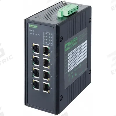MURRELEKTRONIK Ethernet switch: Unmanaged, DIN Rail, 8 Ports, RJ45, 1000 mbps/Ethernet/Gigabit - DIN Rail-Mount PoE Ethernet Switches