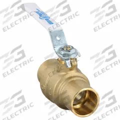 MILWAUKEE VALVE Manual Two-Way Ball Valve: 1 in, Brass, Straight, Sweat x Sweat, Full Port Ball Port (MPN UPBA485B 1). Key specifications — Brand: MILWAUKEE VALVE; Handle: Locking Lever.