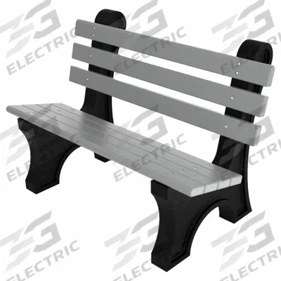 ULTRASITE Outdoor Bench: Comfort Park Avenue, 48 in Overall Lg, 33 1/2 in Overall Ht - Vandal Resistant Resinwood Benches