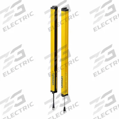 OMRON Safety Light Curtain: 24V DC, 23 Beams, 10 mm Spacing, 240 mm Protected Ht - Light Curtains for Finger Detection