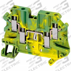 SCHNEIDER Terminal Block: DIN Rail Mounting Type, Screw Clamp Wire Termination, 4 Wire Terminals (MPN NSYTRV44PE). Key specifications — Brand: SCHNEIDER; For Minimum Wire Size: 26 AWG.