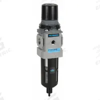 WILKERSON Filter-Regulator: B18 Series, 1/4 in NPT, 148 cfm, 5 micron, 0 psi to 125 psi, Aluminum (MPN B18-02-FK00B). Key specifications — attr109419: WILKERSON; attr109429: Aluminum; attr109463: No; attr109467: Nitrile; attr109468: B18.