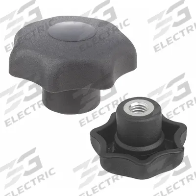 KIPP Hand Knob: 7 Point, Plastic w/ SS Thread, #10-32 Thread, 10 mm Thread Lg - 7-Arm Knobs with Threaded Hole