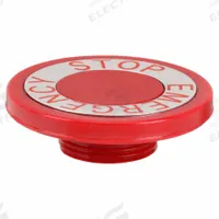 EATON Mushroom Head: 30 mm Panel Size, Non-Illuminated, Metallic, Emergency Stop, Red (MPN 10250TB63). Key specifications — Manufacturer Part Number: 10250TB63; Compatible Operator Illumination: Non-Illuminated; Compatible with Series: 10250T; Head Attachment Type: Screw-On; Head Material: Zinc; Brand: EATON; Legend: Emergency Stop.