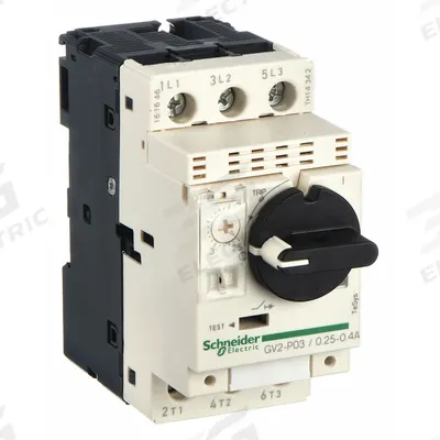 SCHNEIDER Manual Motor Starter: Non-Reversing, 3 Poles, 0.4 A, Thermal Protection - Non-Reversing Starters with Thermal Overloads