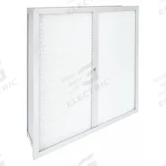 GRAINGER HEPA Ducted Terminal Module: 24 in x 24 in x 7 in, 99.99% Filter Efficiency, Upstream Face (MPN 19RR66). Key specifications — Brand: GRAINGER; Includes: 10 in Collar; Frame or Header Material: Aluminum.