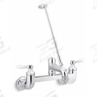 KOHLER Laundry Sink Faucet: Wall, Centerset, Brass, Polished Chrome, 13.5 gpm Flow Rate, Single Bend (MPN K-837T60-4A-CP). Key specifications — Color/Finish: Polished Chrome.