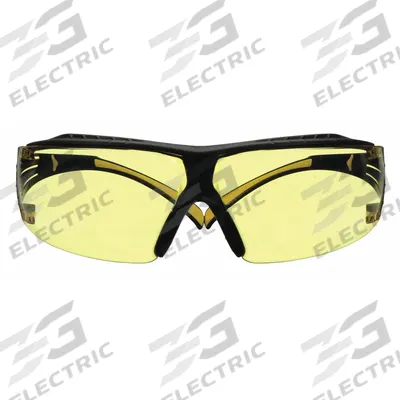SECUREFIT Safety Glasses: Amber Lens, Frameless, Scotchgard Anti-Fog - Padded Comfort-Fit Safety Glasses