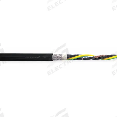 CHAINFLEX Motor Cable: 10 AWG, 4 Conductors, 100 ft, PVC Jacket - Continuous Flexing Power Cables for VFDs