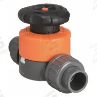 GEORG FISCHER Diaphragm Valve: 2 in, PVC, 2-Way, Socket x Socket, 150 psi Max Pressure (CWP), EPDM (MPN 161514637). Key specifications — Diaphragm Material: EPDM; Special Features: Position Indicator; Brand: GEORG FISCHER.