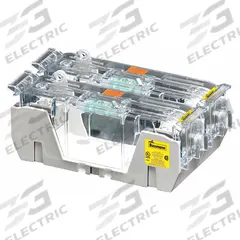 BUSSMANN Fuse Block: Open Block Design, 2 Pole, 250 V AC, Box Lug, Non-Indicating (MPN RM25200-2CR). Key specifications — Brand: BUSSMANN.