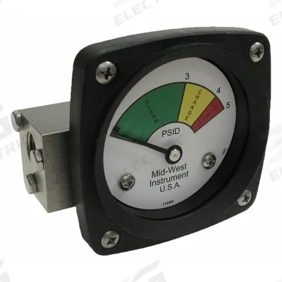 MIDWEST INSTRUMENT 3-Color Differential Pressure Indicator: 1,000 psig Max - Differential Pressure Indicators