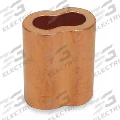 DAYTON Wire Rope Oval Sleeve: Oval Sleeve, Swage, 1/4 in Compatible Rope Dia, Copper, Plain, 25 PK (MPN 1DLE8). Key specifications — Material: Copper; Brand: DAYTON; Finish: Plain.