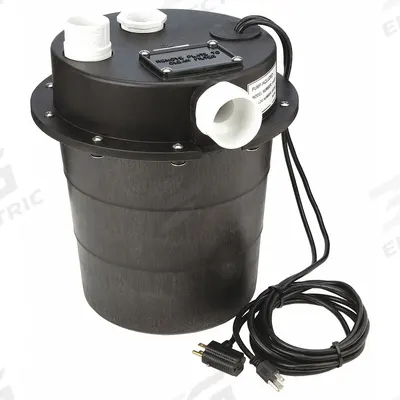 LITTLE GIANT Sink Drain Pump System: 5 gal, 1/6 hp, 115V AC, 12 gpm Flow Rate @ 10' of Head - General Purpose Sink Drain Pump Systems