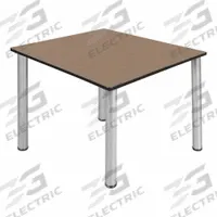 KEE Cafe/Breakroom Table: Laminate, Oak, 29 in Overall Ht - Max, 48 in Overall Wd, 48 in Overall Dp (MPN TB4848NOBPCM). Key specifications — Brand: KEE; Frame Color: Silver; Frame Material: Steel; Edge Color: Black; Tabletop Color: Oak; Tabletop Shape: Square; Tabletop Structural Material: Laminate; Tabletop Surface Material: Laminate.