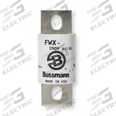 Semiconductor Fuse: FWX Series, Fast-Acting, 100 A, 250 V AC, 250 V DC DC Volt Rating (MPN FWX-100A). Key specifications — Series: FWX; Brand: BUSSMANN; Voltage Type: AC/DC.