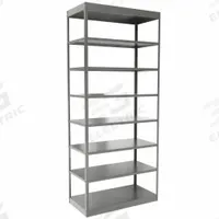 HALLOWELL Metal Shelving: Standalone, Heavy-Duty, 36 in x 18 in, 84 in Overall Ht, 8 Shelves (MPN DT5513-18HG). Key specifications — Frame Material: Steel; Shelving Material: Steel; Assembled: Unassembled; Color: Gray; Brand: HALLOWELL.