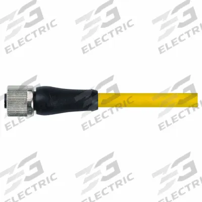 MURRELEKTRONIK Cordset: M12 Female Straight X Bare Wire, 4 Pins, Yellow, TPE, 10 m Cable Lg - Single-Ended Cordsets with TPE Jacket for Heaviest-Duty Applications