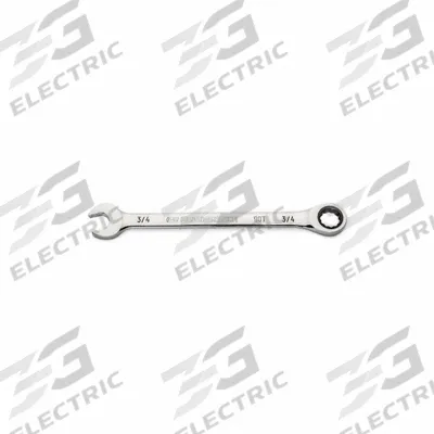 GEARWRENCH Combination Ratcheting Wrench: Alloy Steel, Full Polish Chrome, 3/4 in Head Size - SAE 12-Point Ratcheting Combination Wrenches