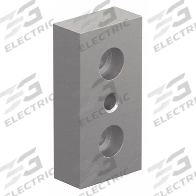 80/20 Base Plate: 10 Series, Aluminum, 1 in x 1/2 in x 2 in, Drop-In, Double - Base Plates for Threaded-Stem Feet & Casters