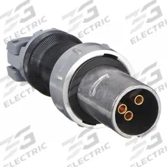 HUBBELL Pin and Sleeve Plug: Gray, 600V AC, Single Phase, 100 A, 2 Pole, 3 Wire, Style 2 Grounding (MPN HBL3100PS2W). Key specifications — Brand: HUBBELL.