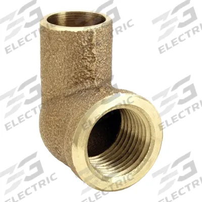 NIBCO Sweat Fitting Elbow: 1/2 in CTS x 1/2 in Pipe, Cup x FNPT, Bronze (MPN 7073-1/2) - Cast Copper & Bronze Tube Fittings
