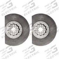 FEIN Oscillating Tool Blade: 3 3/8 in Blade Wd, 3 3/8 in Overall Lg, Long Cutting, 2 PK (MPN 63502106220). Key specifications — attr1097568: Long Cutting; attr1097557: FEIN; attr1097582: Plastic.