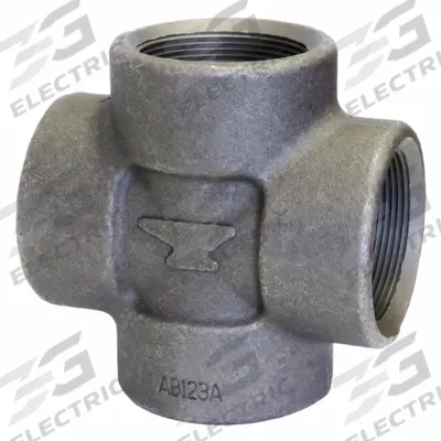 ANVIL Metal Pipe Cross: 1/4 in x 1/4 in x 1/4 in x 1/4 in, 2,000 psi @ 150°F - Threaded High-Pressure Pipe Fittings