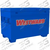 WESTWARD Jobsite Box: 48 in W x 30 7/16 in D x 33 7/8 in H, 25 cu ft, Recessed Padlock, Blue (MPN 817ZE4). Key specifications — attr1116233: Blue; attr1116253: WESTWARD; attr1222022: Recessed Padlock - Lock not included.