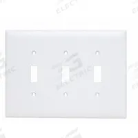 LEGRAND Wall Plate: Toggle, 3 Gang, Brown, Jumbo Size (MPN TPJ3W). Key specifications — Brand: LEGRAND; Material: Nylon.