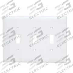 LEGRAND Wall Plate: Toggle, 3 Gang, Brown, Jumbo Size (MPN TPJ3W). Key specifications — Brand: LEGRAND; Material: Nylon.