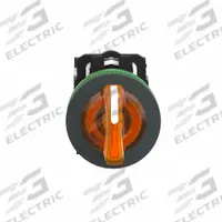 SCHNEIDER Selector Switch: 30 mm Panel Mounting Size, 3 Positions, Short Lever, 1NO/1NC (MPN XB5FK135M5). Key specifications — AC Contact Rating: 3 A @ 240 V; Action: Maintained/Maintained/Maintained; Cam: No Cam Included; DC Contact Rating: 0.1 A @ 600 V; Hazardous Location Specification: Not Rated; Operator Head Material: Plastic; Operator Head Type: Short-Handled Knob; Operator Illumination: Illuminated.