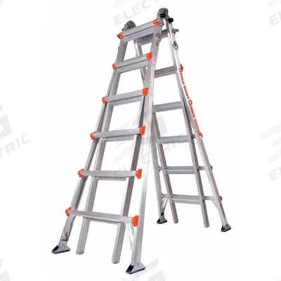 LITTLE GIANT Combination Ladder: 6 Configurations, Aluminum, 300 lb Load Capacity - All Configuration Multifunction Ladders