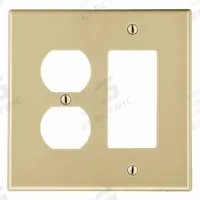 HUBBELL Wall Plate: Combo, 2 Gang, Ivory, Std Size (MPN P826I). Key specifications — Brand: HUBBELL; Material: Polycarbonate.