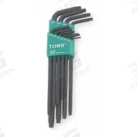 WIHA Torx Key Set: Long, 10 Pieces, T10/T15/T20/T25/T27/T30/T6/T7/T8/T9 Tip Size, Std End, Pouch (MPN 37192). Key specifications — attr1205450: WIHA; attr1205441: Black Oxide.