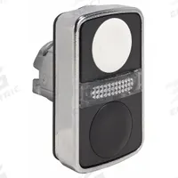 SCHNEIDER ELECTRIC Multihead Operator: Illuminated, 3 Button, Flush Profile, 22 mm Mounting Size (MPN ZB4BW7A1720). Key specifications — Brand: SCHNEIDER; Action: Momentary/Momentary/Momentary; Series: XB4; Push Button Material Type: Metallic.