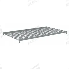 TENNSCO Shelf: 36 in x 24 in, 600 lb Load Capacity, Steel, 5 ga Decking, Gray, Shelf (MPN ZAES-3624W). Key specifications — Decking Material: Steel; Includes: (2) Beams; Decking Finish: Zinc Plated; Shelf Configuration: Single Straight; Color: Gray; Frame Material: Steel; Brand: TENNSCO; Frame Finish: Zinc Plated.