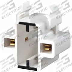 LEVITON Lampholder: Lamp Holder, 2-Pin (GX23), 1 3/8 in Overall Lg, 75 W Watt, 600V AC Volt, White (MPN 26720-100). Key specifications — attr234509: 2-Pin (GX23); attr234515: 600V AC; attr327041: Lamp Holder; attr239872: LEVITON; attr234516: White; attr234535: Horizontal Mounting Orientation.