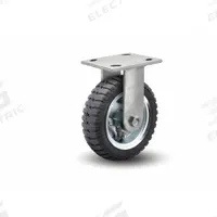 ALBION Plate Caster: Rigid, 8 in Wheel Dia., 2 1/2 in Wheel Wd, 9 1/2 in Mounting Ht, Slot, Rubber (MPN 16SF08427R). Key specifications — Brand: ALBION; Swivel Raceway Type: Double Ball; Roll Up: Rigid.