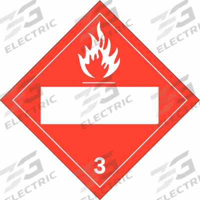 BRADY Container Placard: 3, 10 3/4 in x 10 3/4 in, 10 3/4 in Label Ht - Class 3: Flammable Liquids